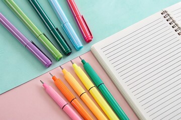 Fototapeta premium A colorful assortment of pens