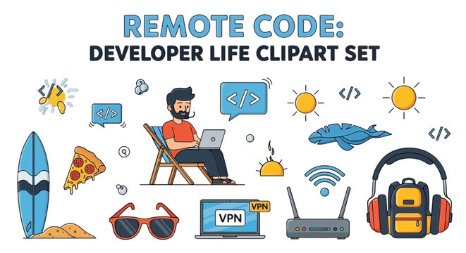 vector illustration of a developer life