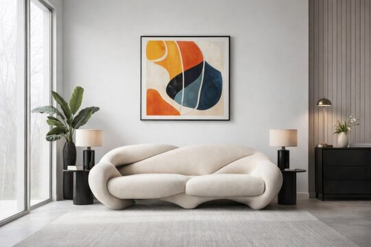 Modern abstract art living room