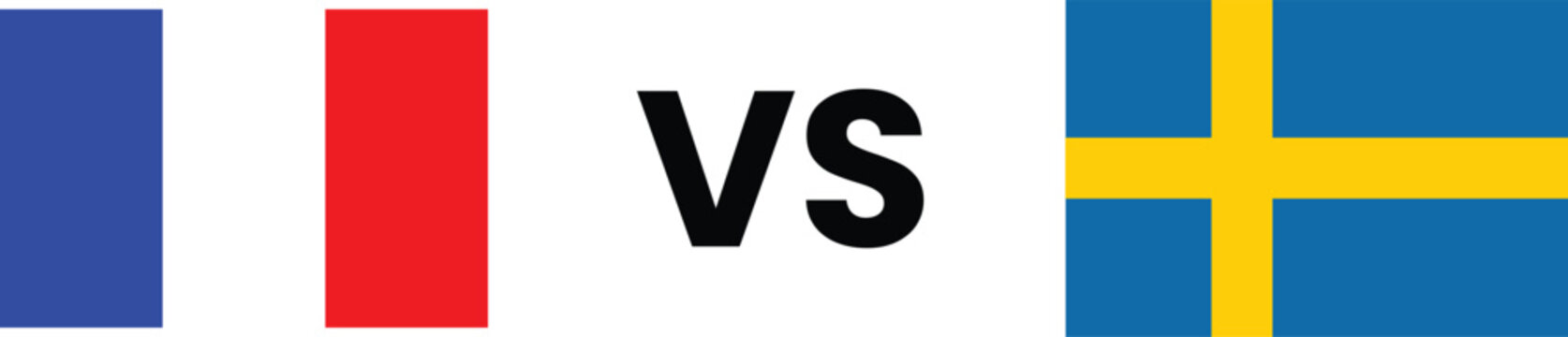 France vs sweden flag comparison graphic