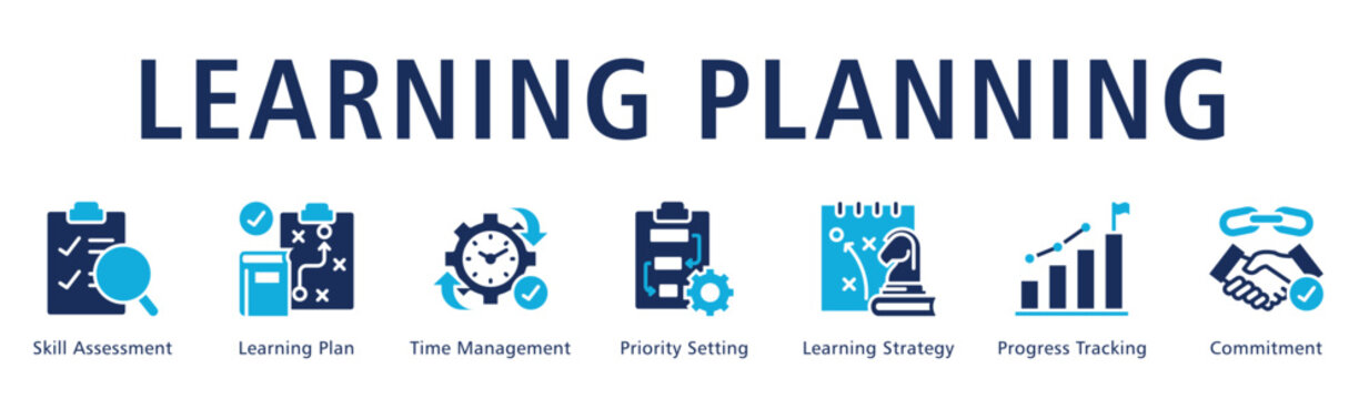 Learning Planning Web Banner  icon vector illustration concept