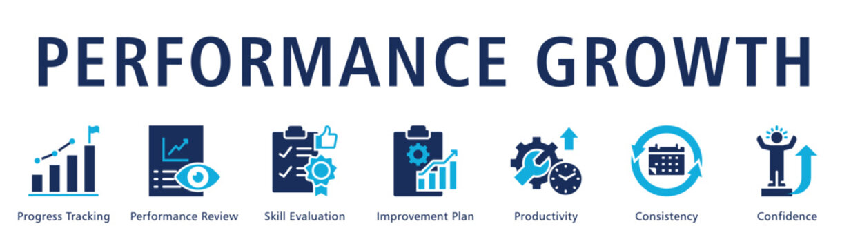 Performance Growth Web Banner  icon vector illustration concept