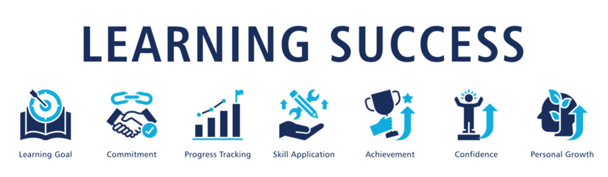 Learning Success Web Banner  icon vector illustration concept