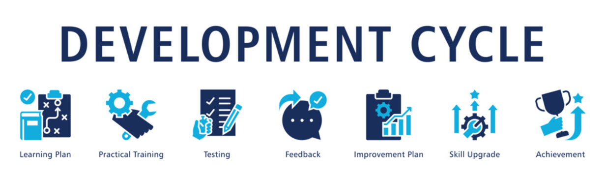 Development Cycle Web Banner  icon vector illustration concept