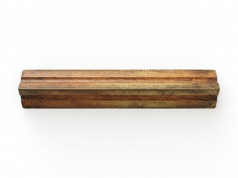 Vintage Wooden Triangular Scale Ruler for Architectural Drafting and Engineering Precision Measurement Tools