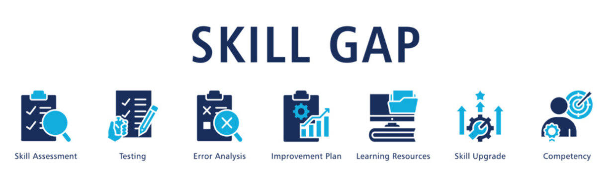 Skill Gap Web Banner  icon vector illustration concept
