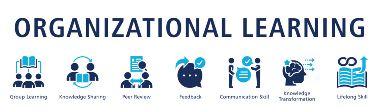 Organizational Learning Web Banner  icon vector illustration concept