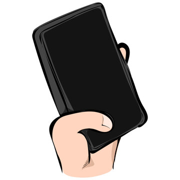 Ein Telefon in der Hand halten