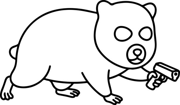 Outline illustration of a robber hamster