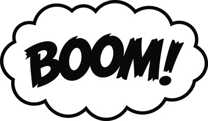 Boom cloud comic speech bubble reaction word flat vector illustration © nazmulgraphix