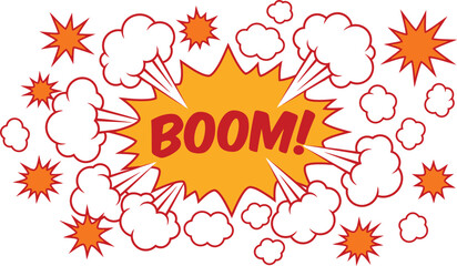 Boom explosion comic pop art decorative burst flat vector illustration © nazmulgraphix