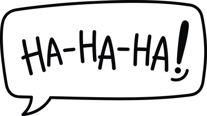 Ha Ha Ha speech bubble comic laughter flat vector illustration © nazmulgraphix