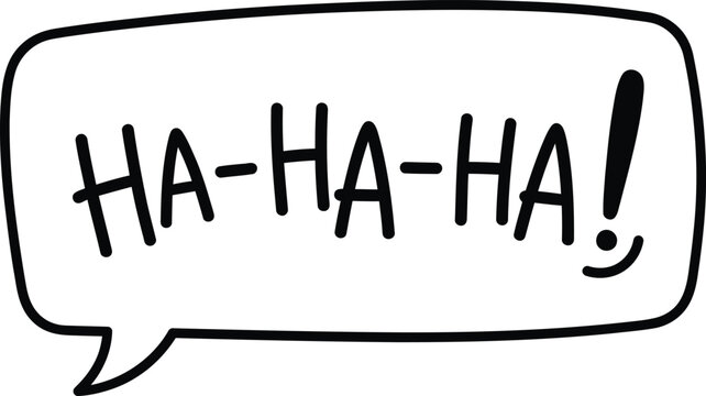 Ha Ha Ha speech bubble comic laughter flat vector illustration