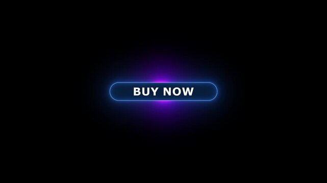 Buy Now Animation with Futuristic Neon Digital Shopping Interface and Modern Glowing Call to Action Button