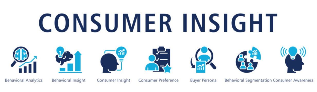 Consumer Insight Web Banner  icon vector illustration concept