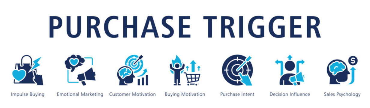 Purchase Trigger Web Banner  icon vector illustration concept