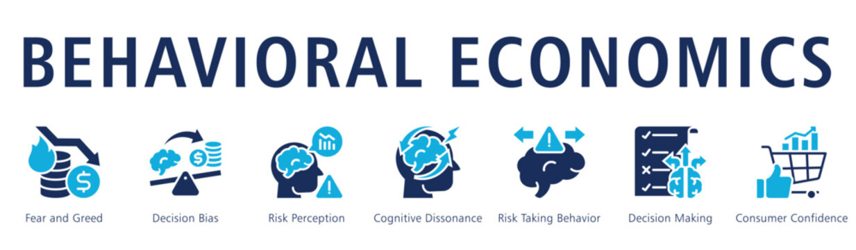 Behavioral Economics Web Banner  icon vector illustration concept