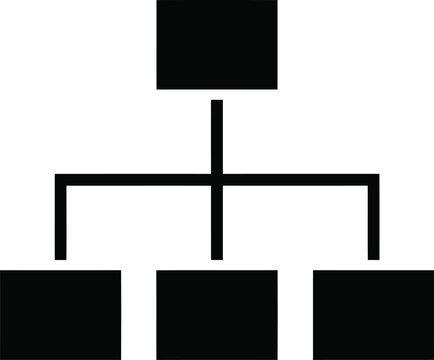 Simple black flowchart diagram on white background  business process chart