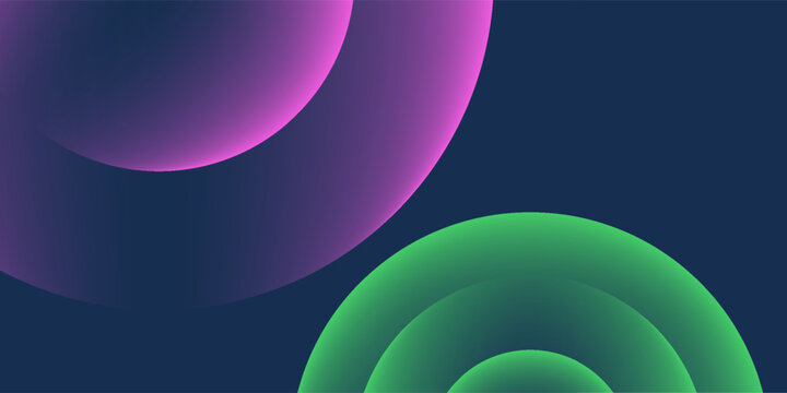 Abstract futuristic neon circle gradient background. Dynamic vibrant geometric sphere template for creative graphic presentation, poster, and modern layout.