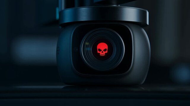 Ultra Detailed Smart Camera Hacking Visualization With Corrupted Surveillance Footage and Cyber Attack Indicators 