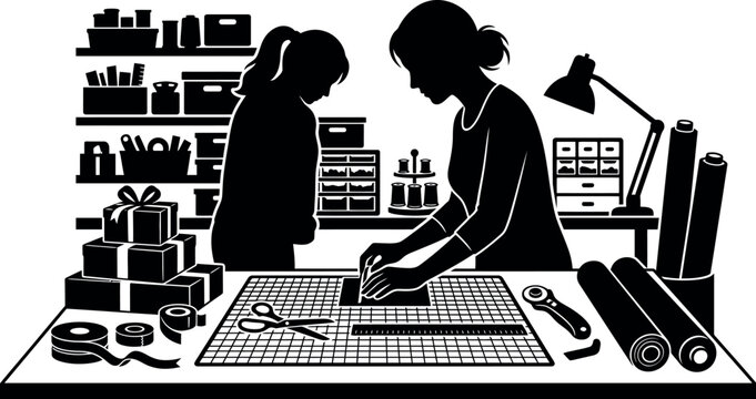 Crafting women working on handmade projects