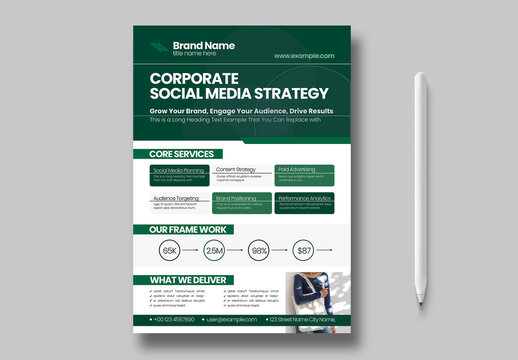Corporate Social Media Strategy Flyer