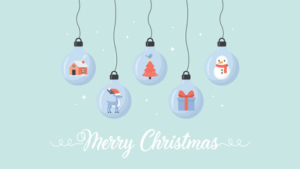 Festive christmas ornaments with winter icons on pastel background christmas ornaments background reindeer seasonal © Sadia