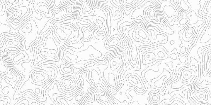 Seamless topographic contour line pattern. Vector abstract terrain map background, geographic elevation and landscape texture.