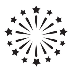 Fototapeta premium Fireworks burst icon for Canada day celebration and festive event