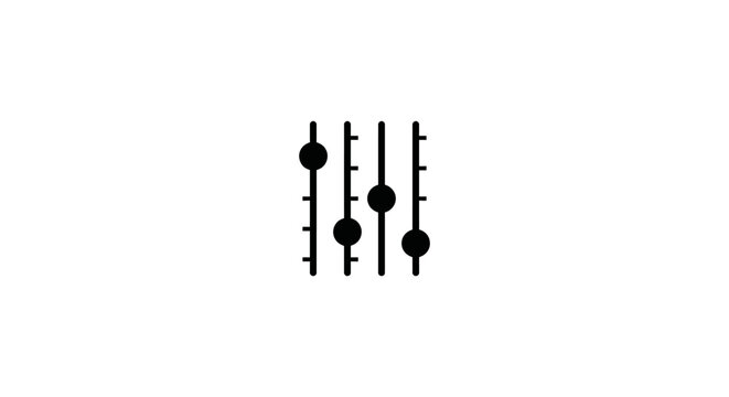 Audio Equalizer Slider Control Icon Illustration