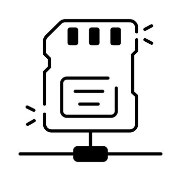 A memory storage multimedia card, icon of sd card