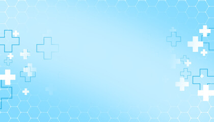 Obraz premium healthcare abstract cross background blue plus medical, gradient blue background