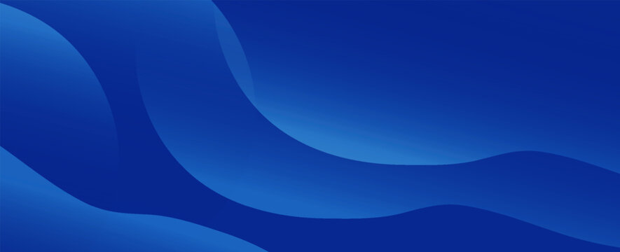 Abstract smooth blue wave stripes background. Creative dynamic shape layout template for marketing promotion banner or website header design.