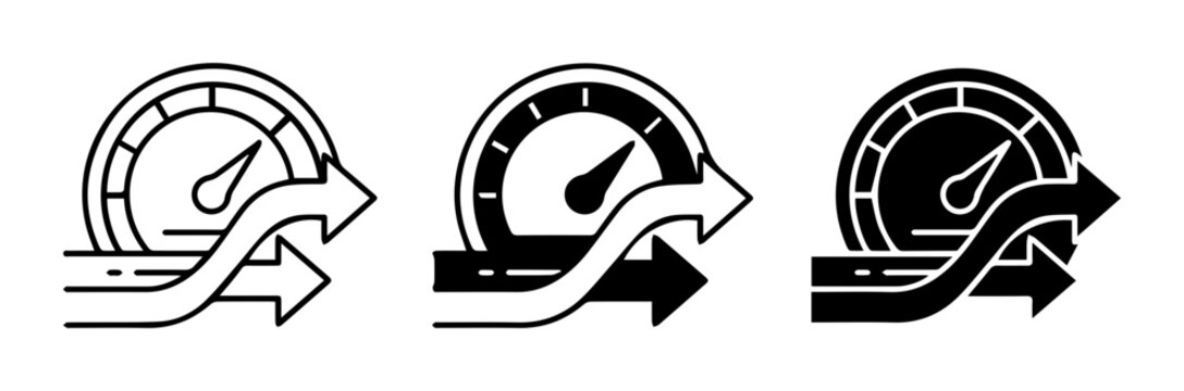 Speedometer Icons, Performance Gauge Vector Graphics, Speedometer Set, Speed Indicator Symbols