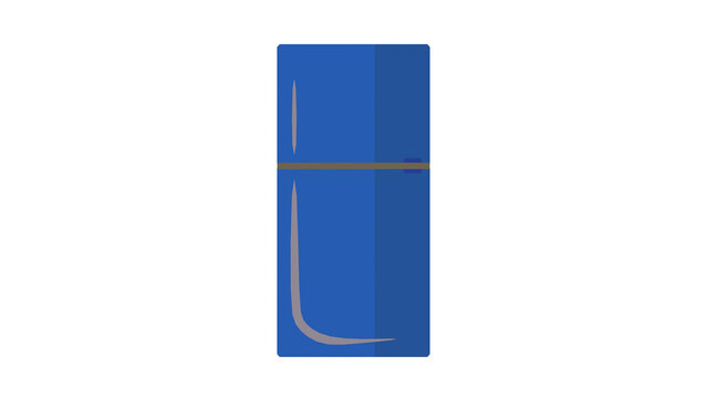 blue refrigerator with white background 