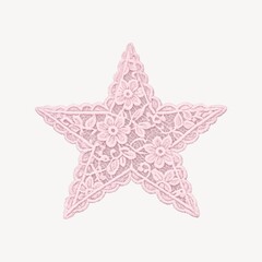 Naklejka premium Delicate pink lace star