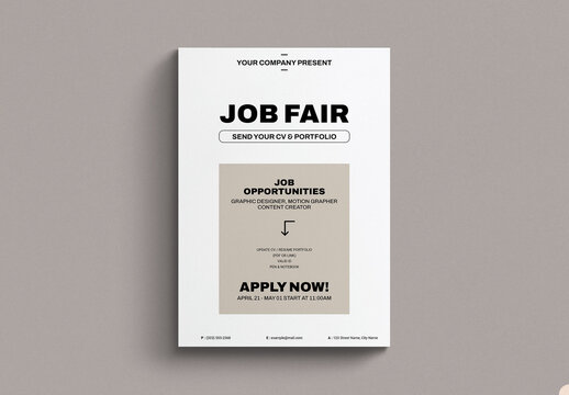 Simple Job Fair Recruitment Flyer Layout