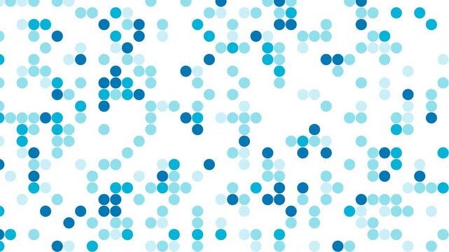 Blue Abstract Circles Loop Background, Random Animated Particle Grid