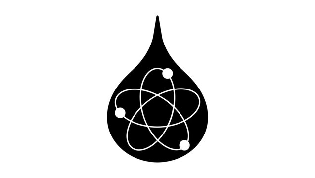 Radiological Water Testing, black isolated vector silhouette