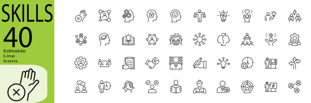 Skills icon set.