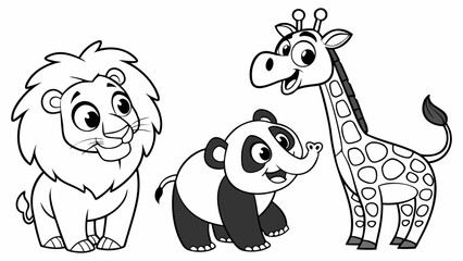 Black and white 3d animals lineup © Click Return
