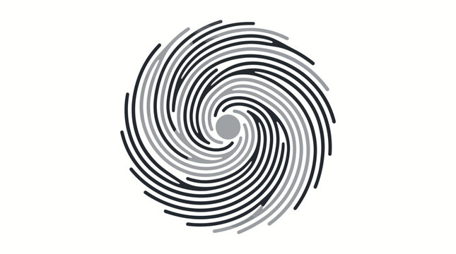 Dynamic black and grey spiral pattern with converging lines.