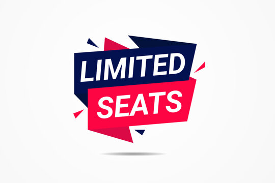 Limited Seat Banner Label Flat Design Clipart for Registration, Event Booking, Urgent Promotion and Marketing Announcement Vector Collection