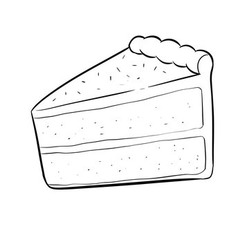 slice of cake digital drawing illustration isolated