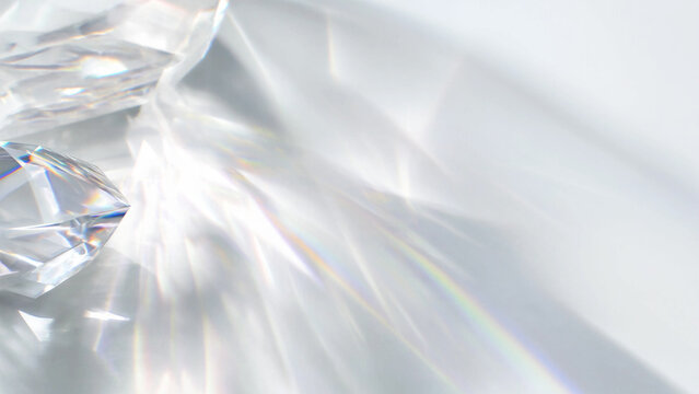 Abstract background with crystal glass refraction and light caustic effect
