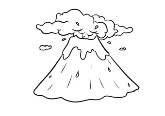 volcano digital drawing illustration isolated © mbahran