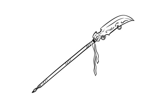 glaive digital drawing illustration isolated
