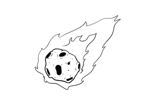 meteor digital drawing illustration isolated