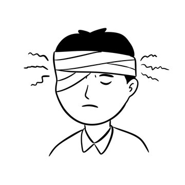 bandaged head digital drawing illustration isolated