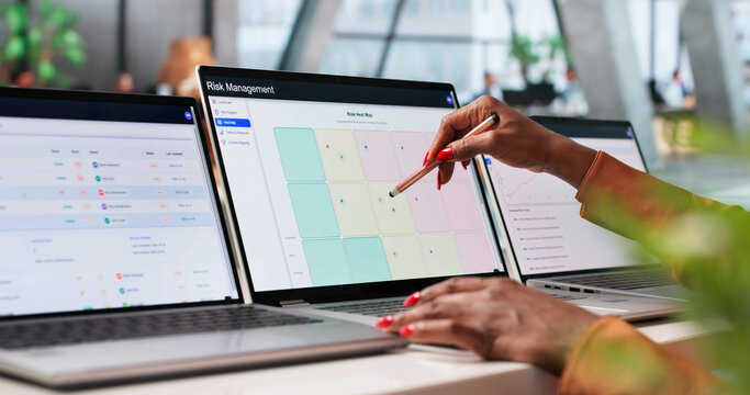 Young Woman Analyzing Enterprise Risk Data